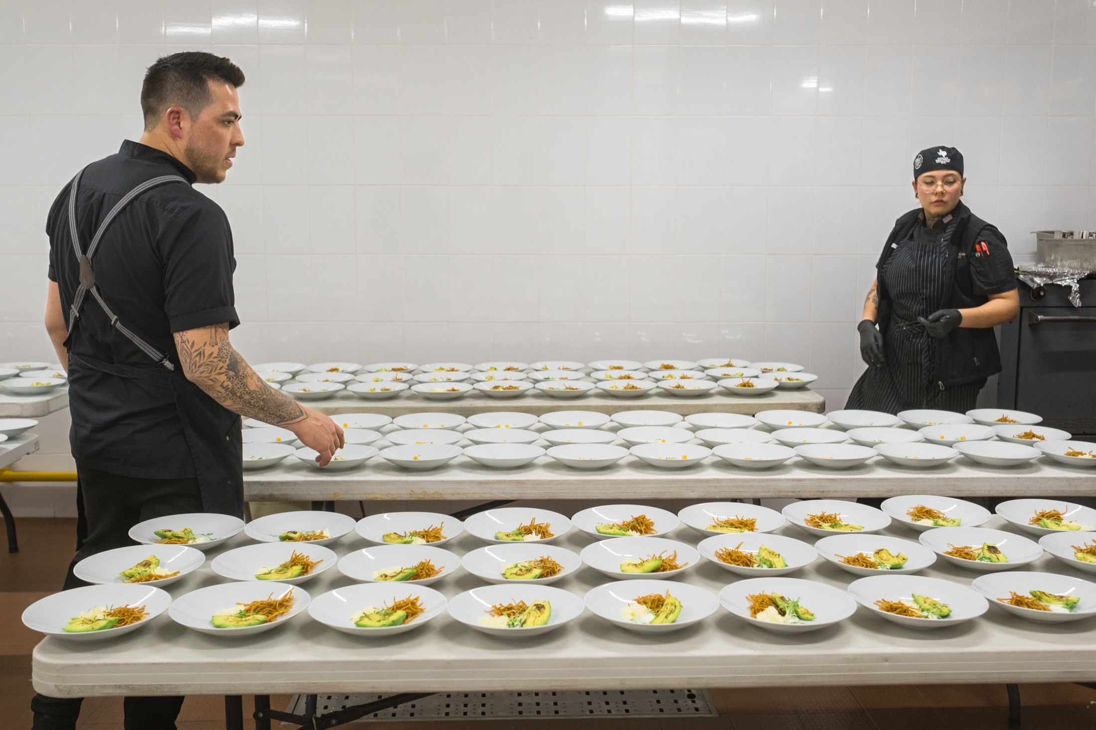 Large-scale GA Catering kitchen preparation