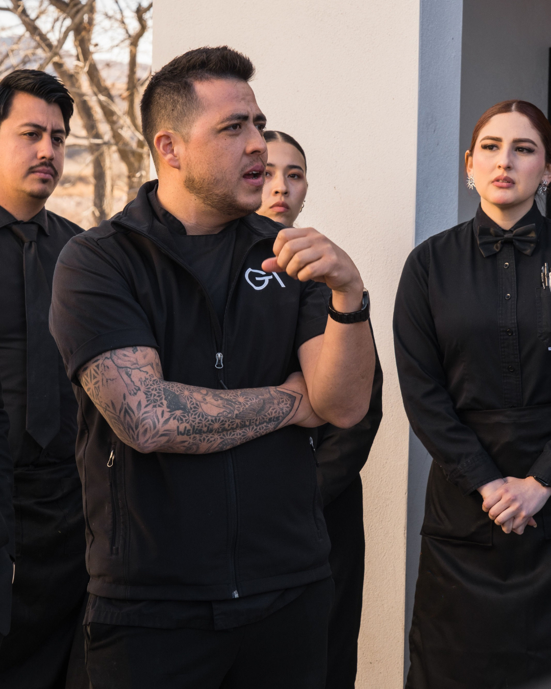 GA Catering team preparing together for an event